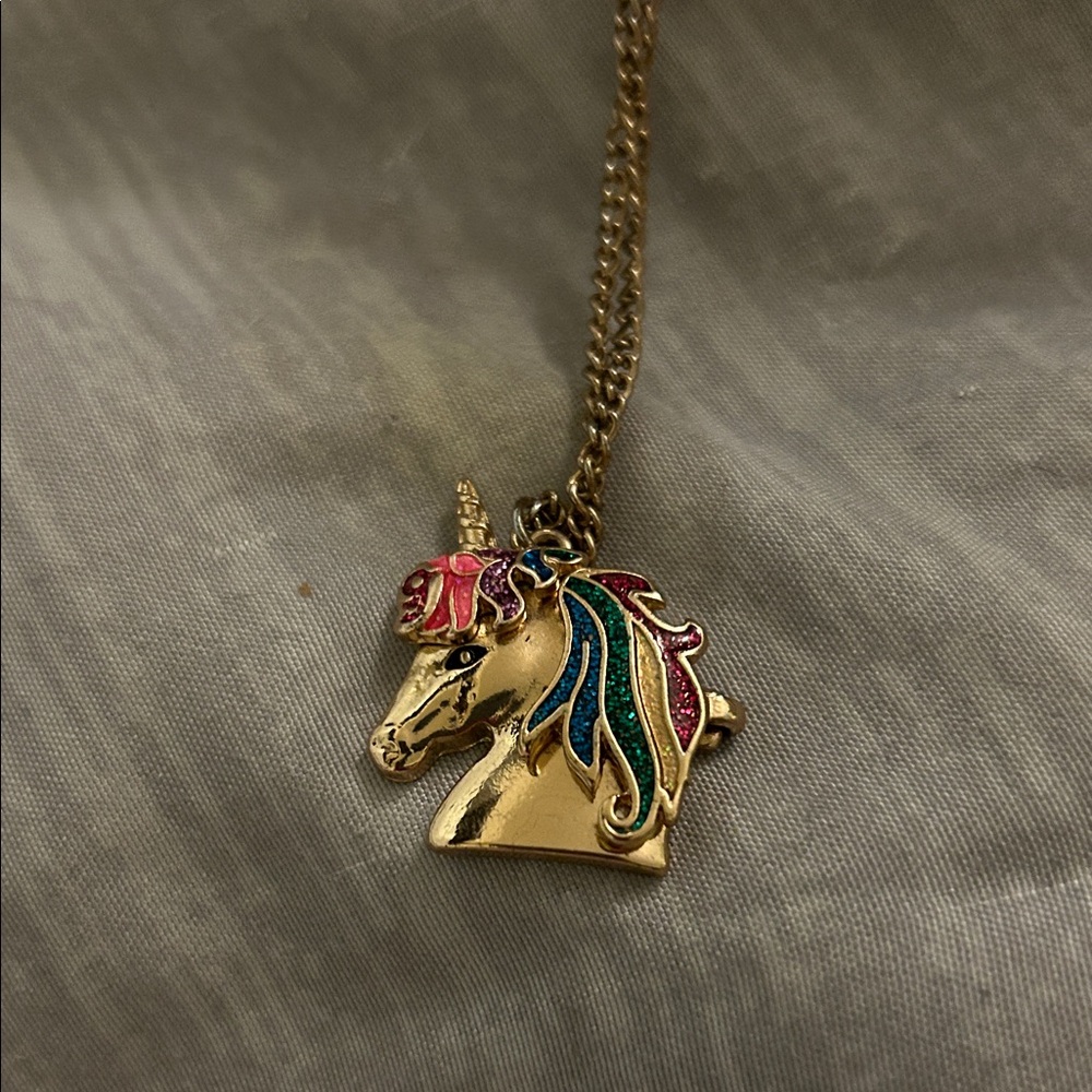 Colorful Unicorn Pendant Necklace